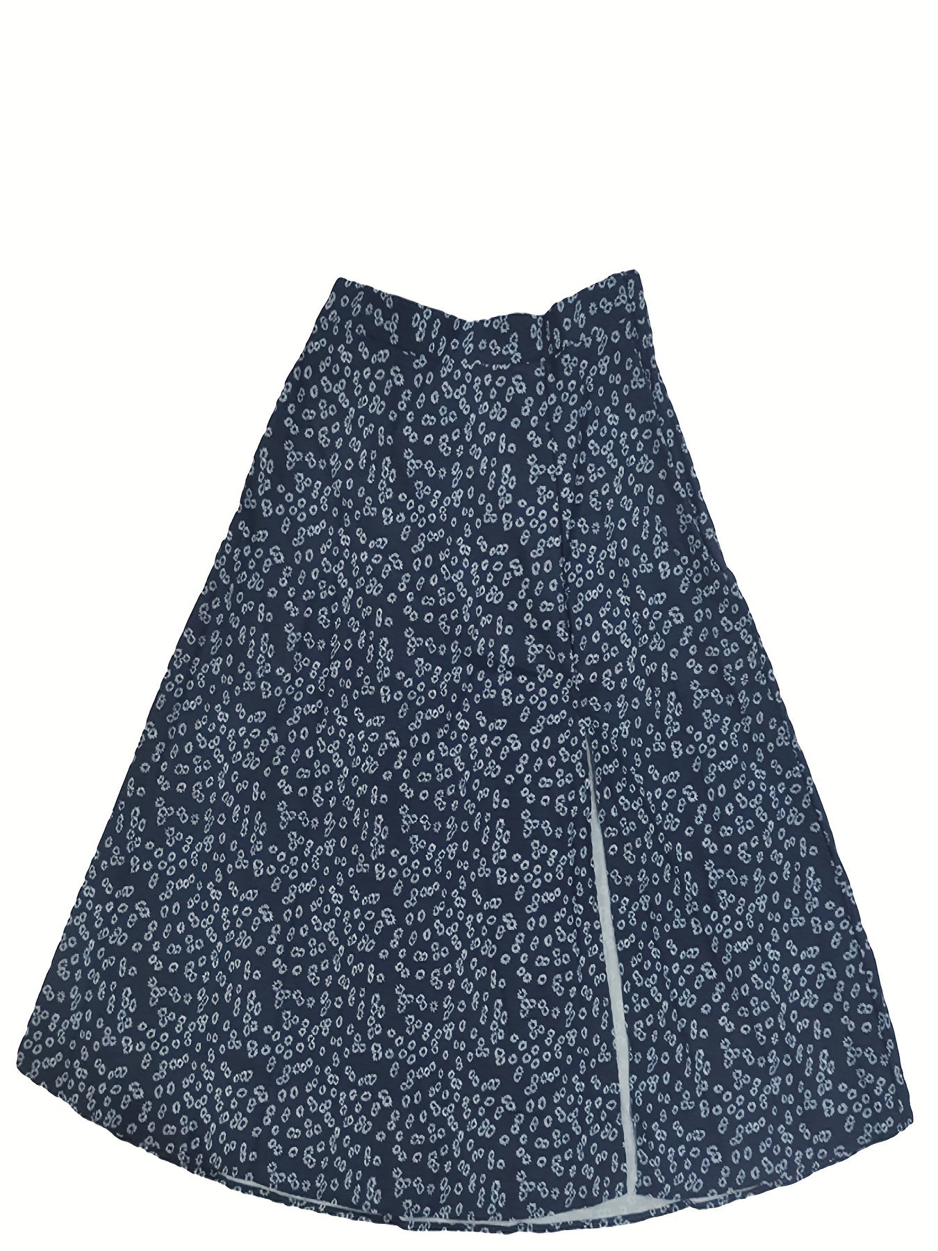 Floral Print Side Split Skirt for Women