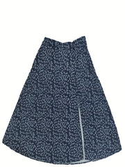 Floral Print Side Split Skirt for Women