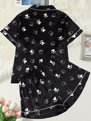 Dog Footprint Tee & Shorts Pajama Set