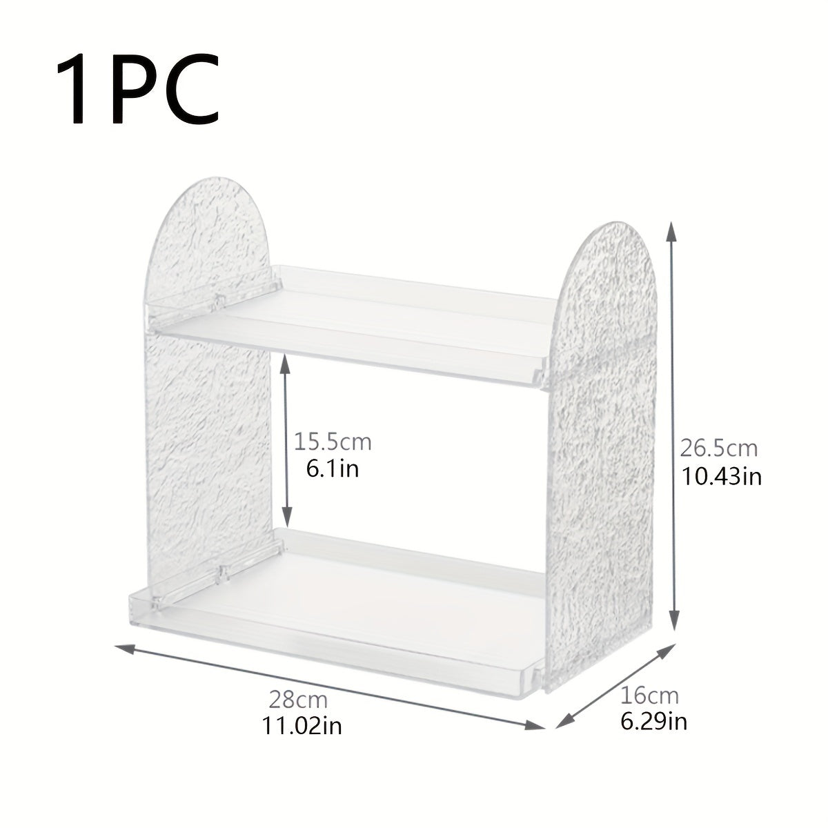 Desktop Storage Rack Acrylic Glacier Pattern Office Workstation