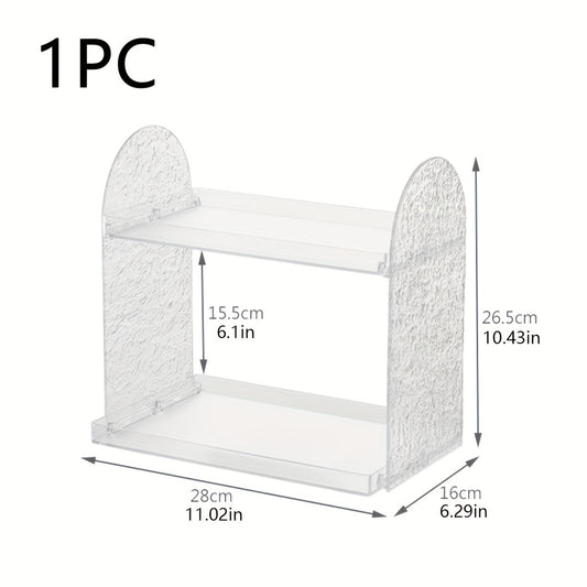 Desktop Storage Rack Acrylic Glacier Pattern Office Workstation