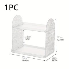 Desktop Storage Rack Acrylic Glacier Pattern Office Workstation