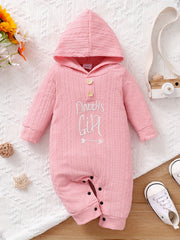 Baby Girls Daddys Girl Hooded Romper Jumpsuit