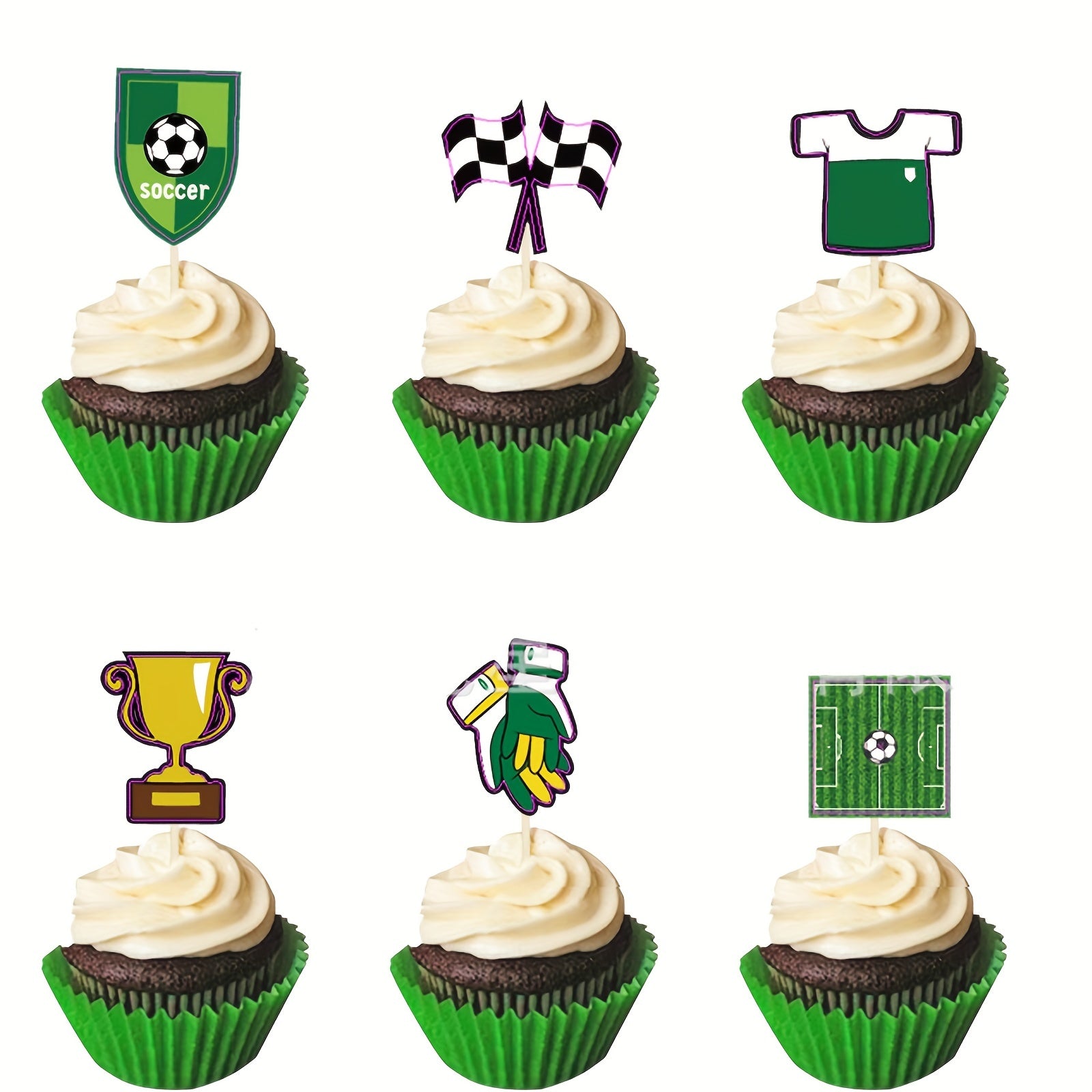 13pcs Sports Themed Cupcake Decorations for Boys' Birthday Party