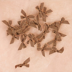 20pcs Christmas Mini Bow Ribbon Plaid DIY Crafts Christmas Bow Decoration