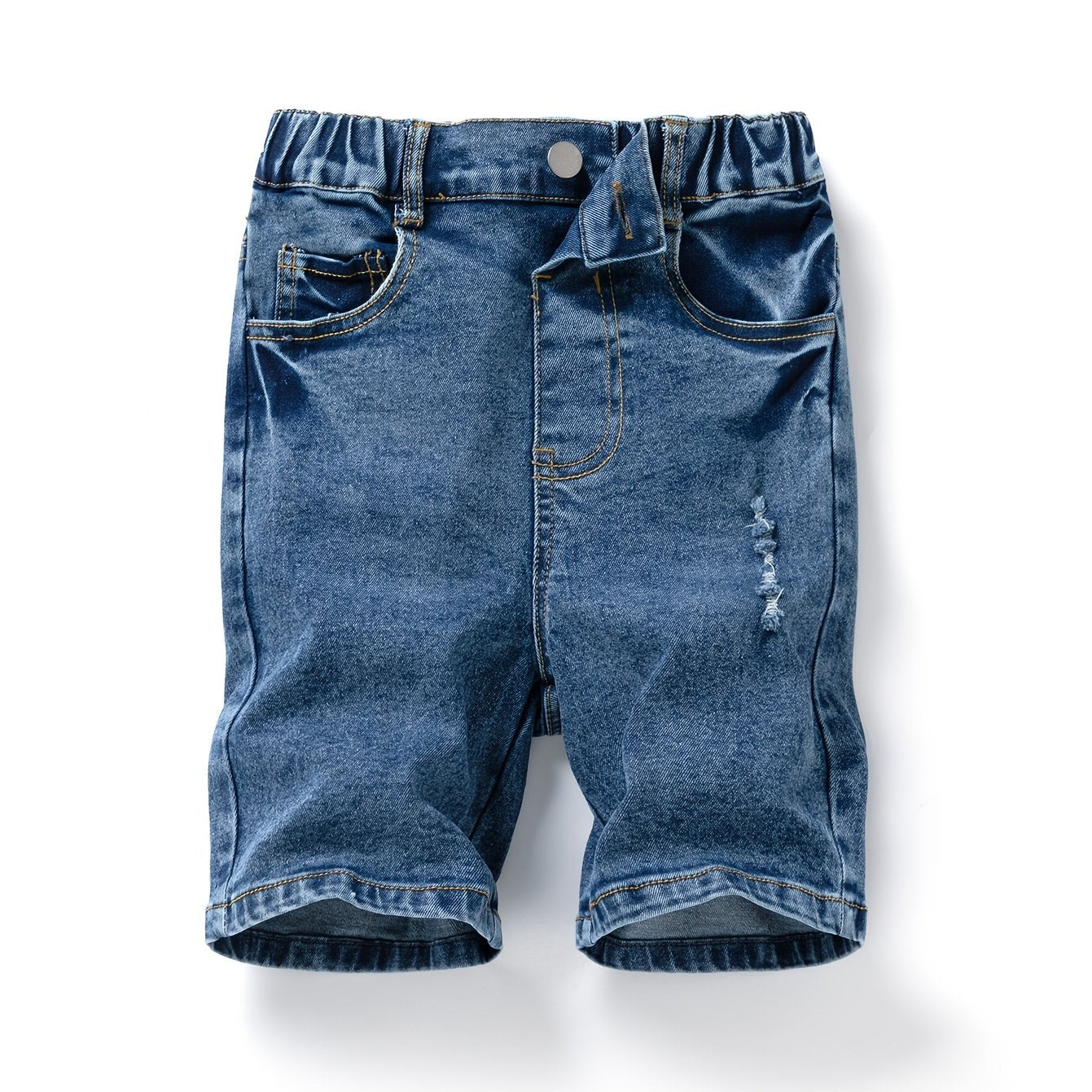 Boys Denim Jeans Cropped Pants Bottoms With Pockets