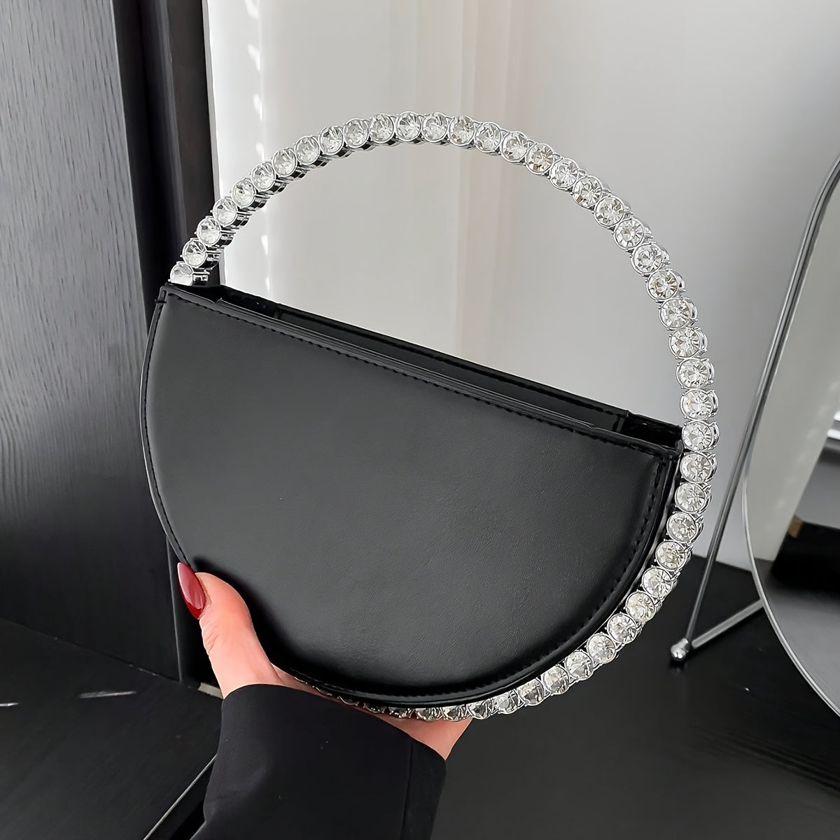 Light Rhinestone Evening Bag - Elegant Handbag for Party Dinner Wedding