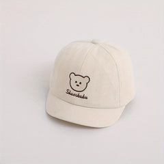 Kids Cartoon Bear Embroidered Sunshade Baseball Cap for Outdoor Play