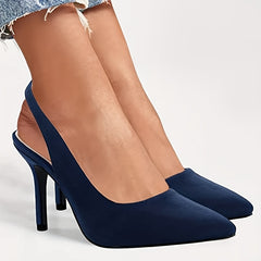 Women's Slingback High Heels Pointed Toe Stilettos Dress Sandals
