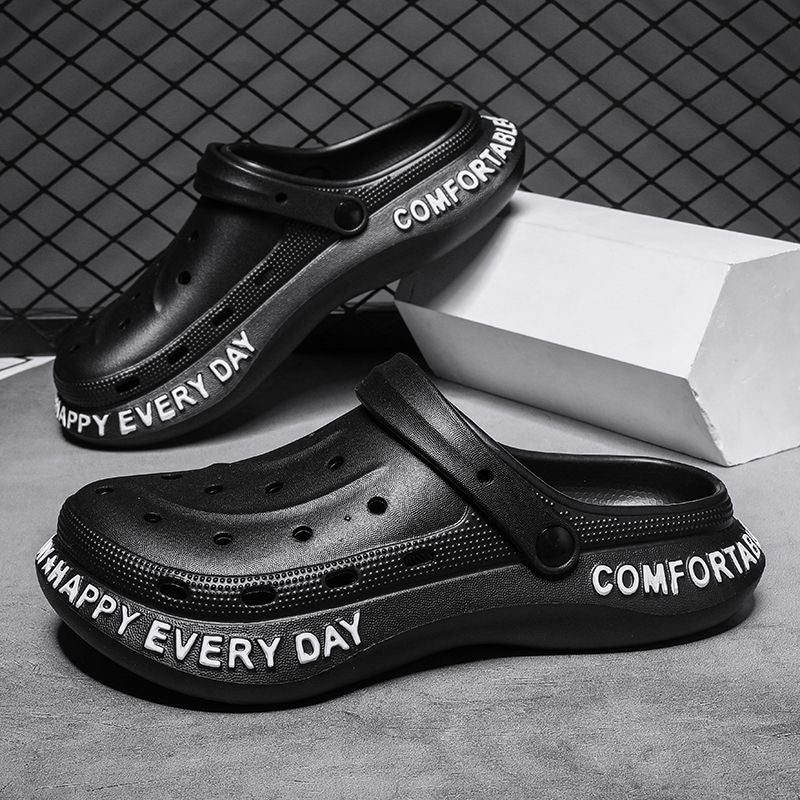 Men's Letter Print Quick Drying Anti-Skid Clogs Slippers