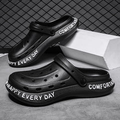 Men's Letter Print Quick Drying Anti-Skid Clogs Slippers