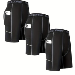 Men's Quick Dry Compression Shorts With Pocket for Basketball Running