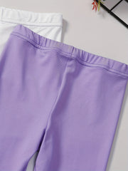 4pcs Girls' Basic Legging Pants Stretchy & Skinny Fit
