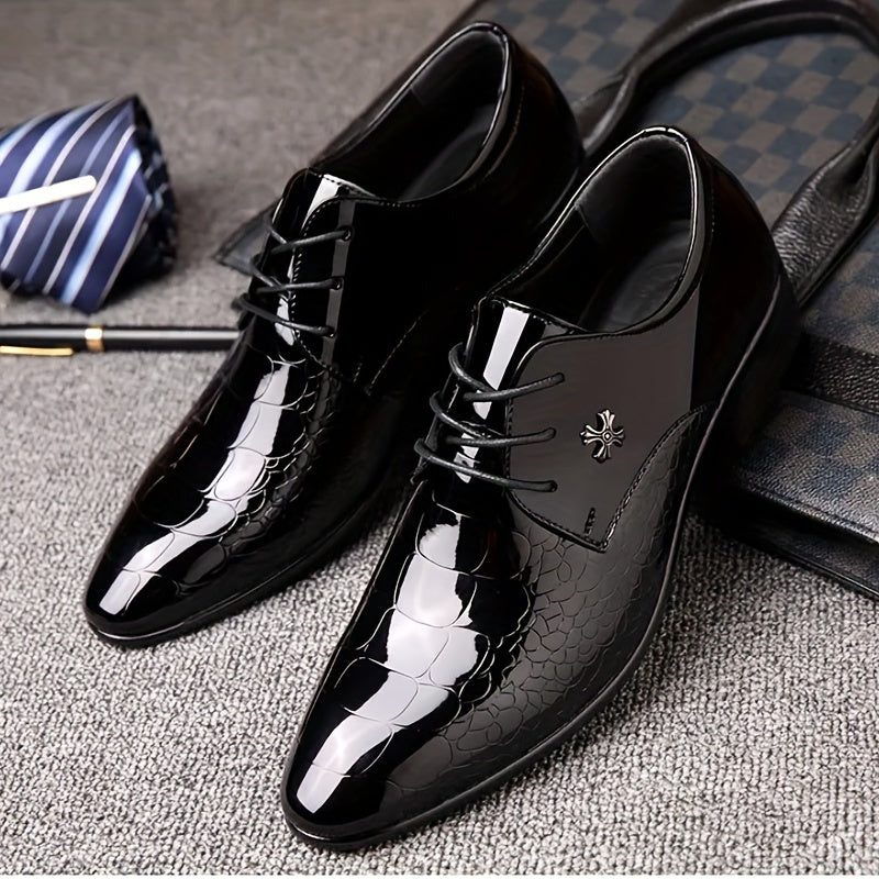 Men's Pointed Toe Derby Shoes Wear resistant Non Slip Dress Shoes