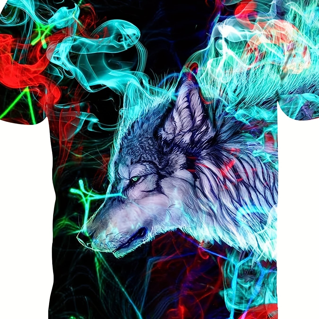 Men's Smoke & Wolf Graphic T-shirt Quick Dry Breathable Tee