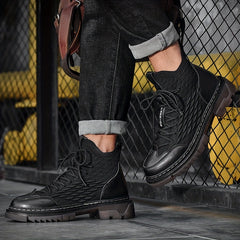 Men's Lace Up Chelsea Boots High Top Anti-skid Shoes