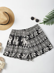 Geometric Print Elastic Stretch Shorts