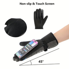 Thickened Skiing & Cycling Gloves Touch Screen Silicone Warm Keeping