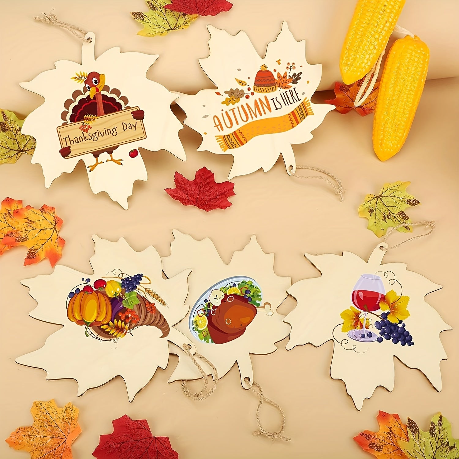 10pcs Maple Leaf Halloween Crafts Fall DIY Decorations