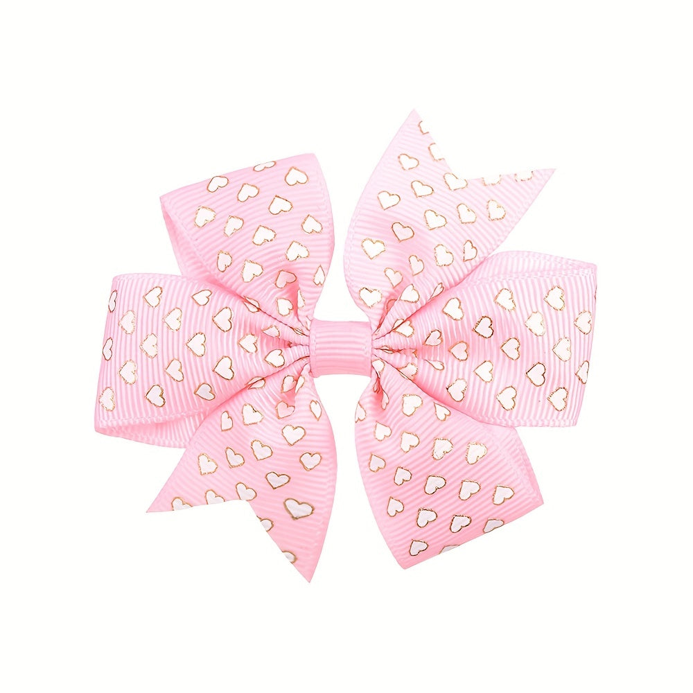 6pcs Candy Ribbed Bow Hair Clip Set for Kids