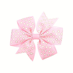 6pcs Candy Ribbed Bow Hair Clip Set for Kids