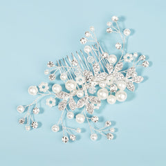 Bridal Rhinestone Pearl Comb Wedding Hair Accessories