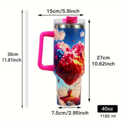 40oz Stainless Steel Water Bottle Insulated With Handle And Lid