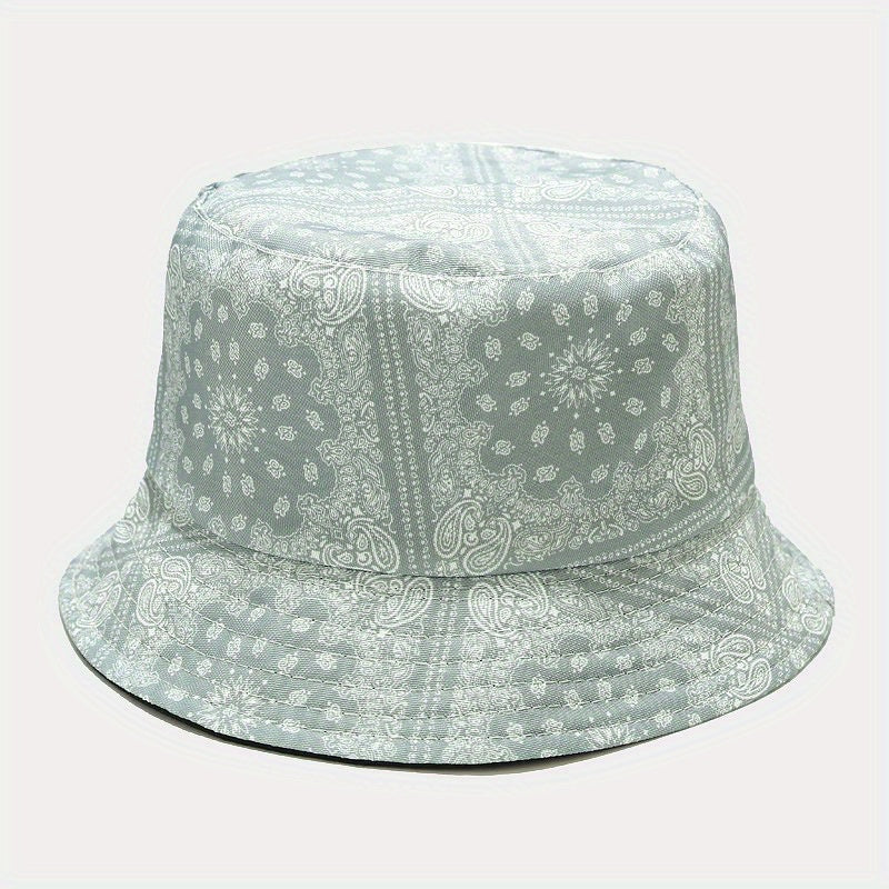 Men's Printed Bucket Hat Unisex Cotton Fisherman Cap