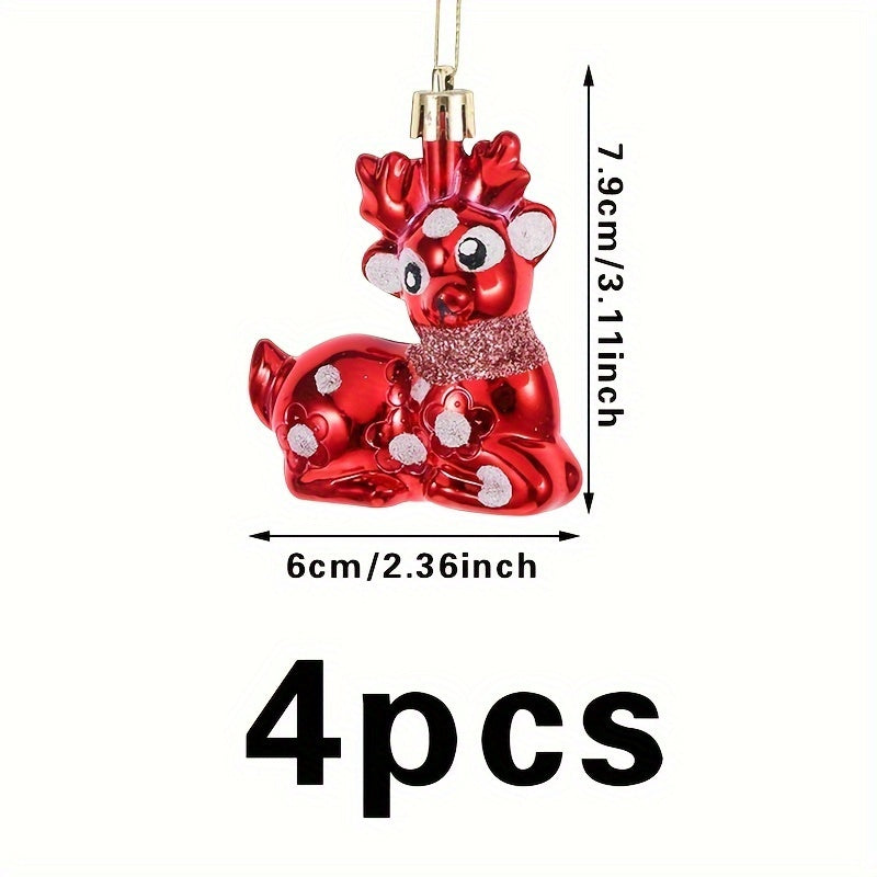 Red Deer Christmas Tree Decoration Set