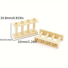 10pcs Building Blocks + Corner Posts 1x4x2 Fence 4x4x2 - Compatible with Archite
