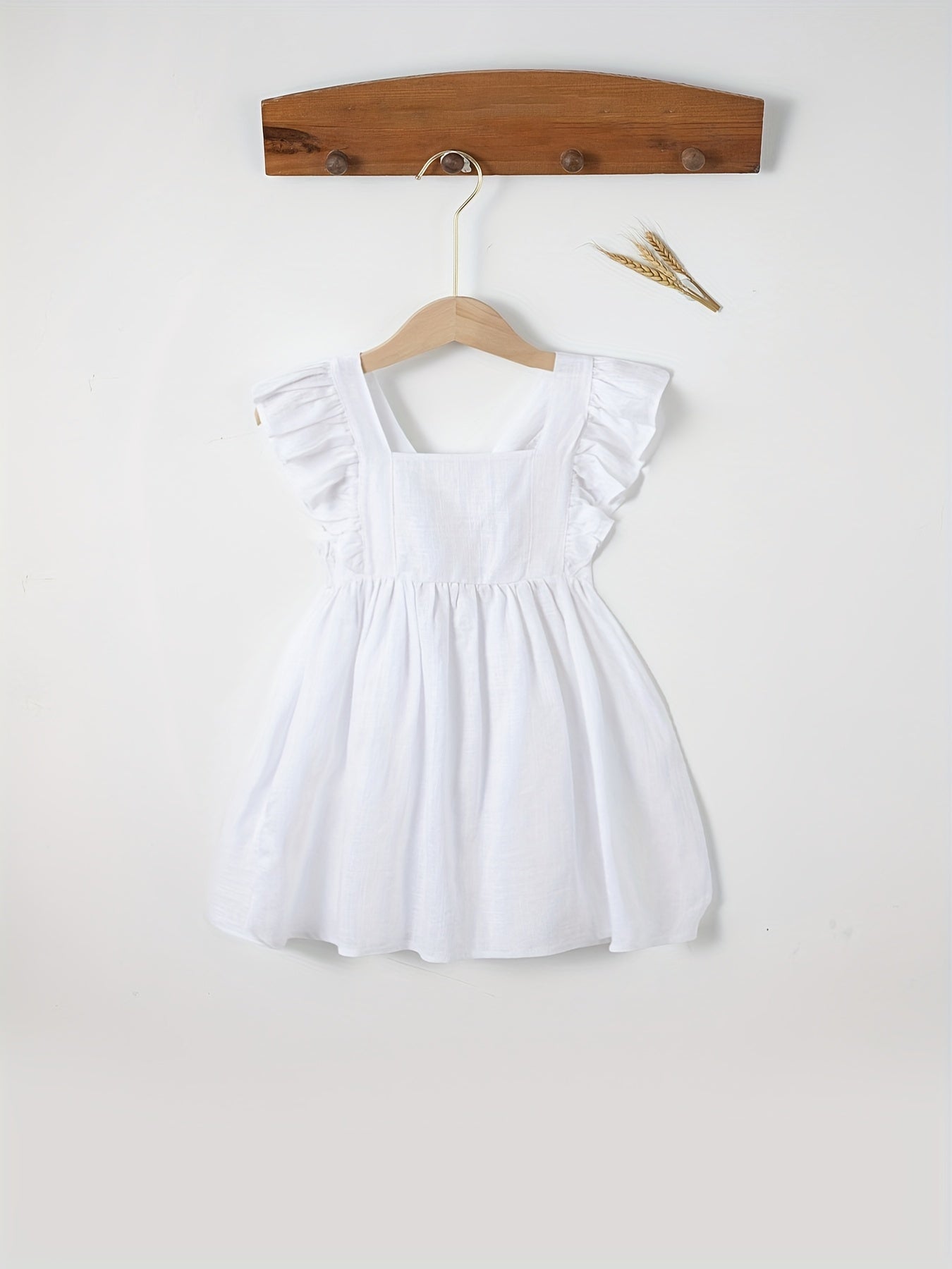 Toddler Baby Girls Ruffle Square Suspender Dress