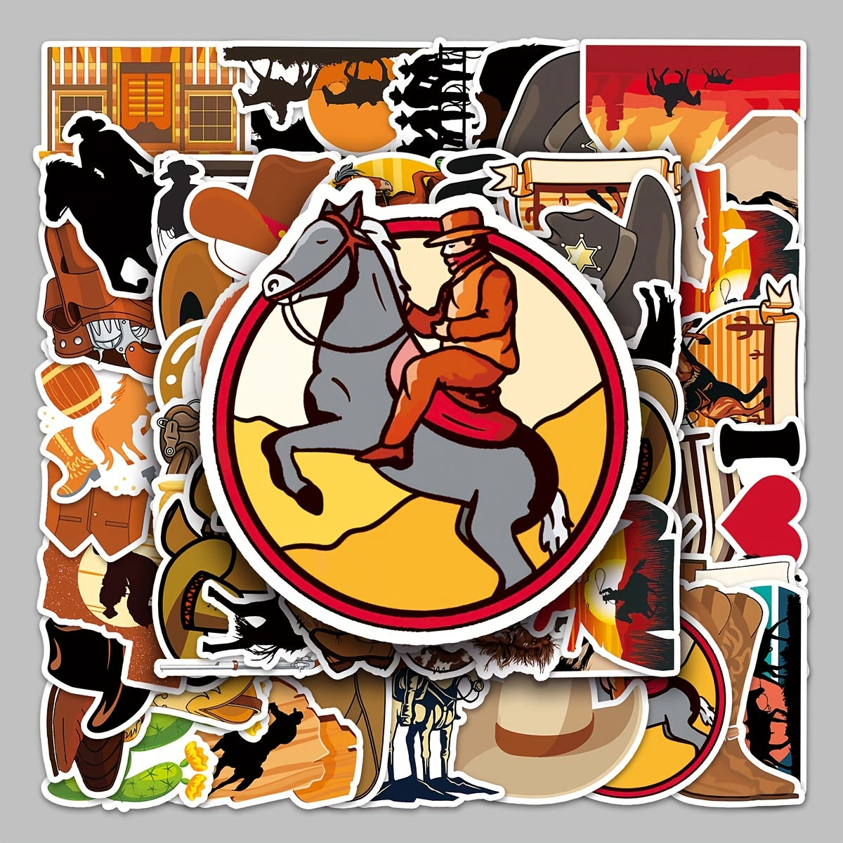 50pcs Western Cowboy Stickers for Motorcycles Laptops DIY Projects