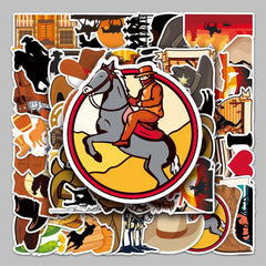 50pcs Western Cowboy Stickers for Motorcycles Laptops DIY Projects