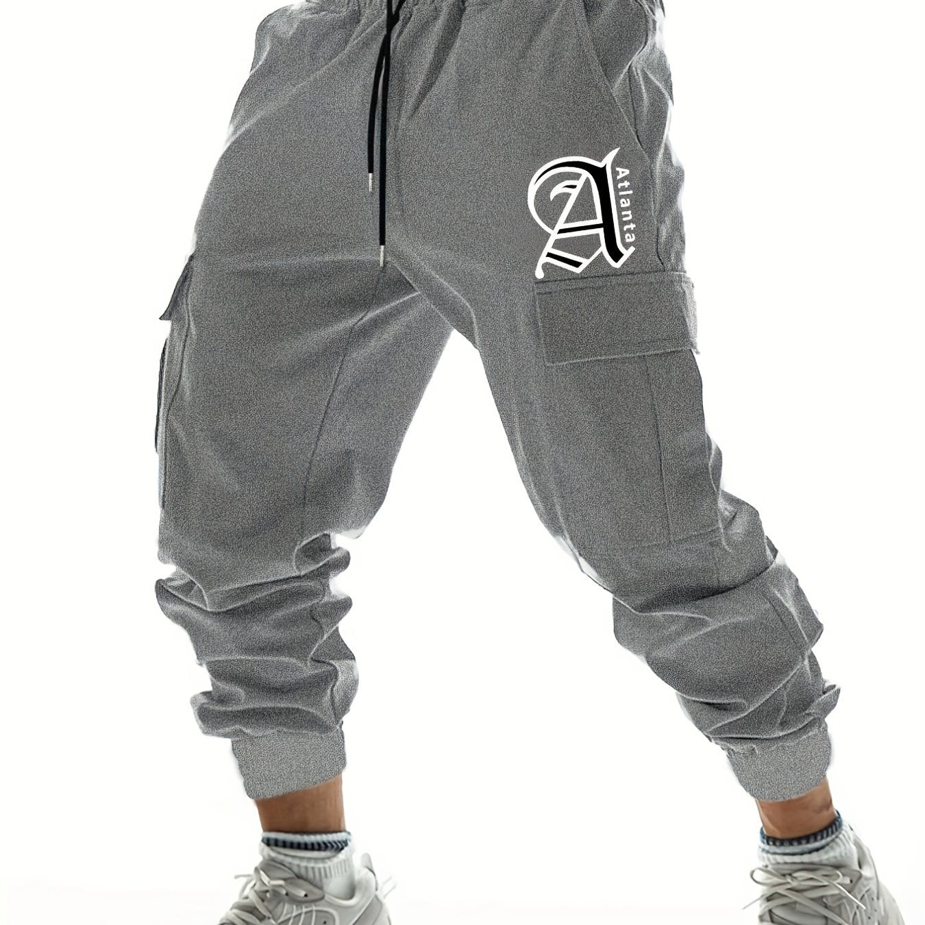 Men's Drawstring Cargo Pants Casual Jogger Pants