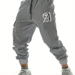 Men's Drawstring Cargo Pants Casual Jogger Pants