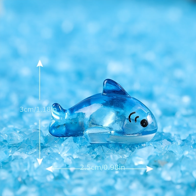 10pcs Mixed Luminous Shark Ornaments Aquarium Fish Tank Glow