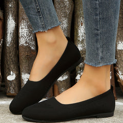 Women's Soft Sole Knit Flat Shoes Slip On Casual Breathable Flats