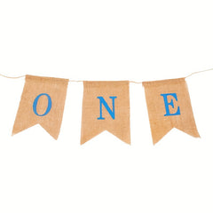 Burlap Dovetail Flag 1st Birthday Party Decoration Banner