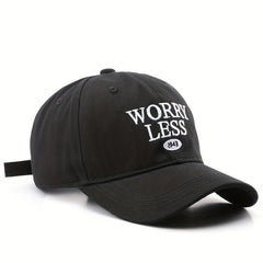 WORRY LESS Embroidery Baseball Cap Casual Unisex Dad Hats