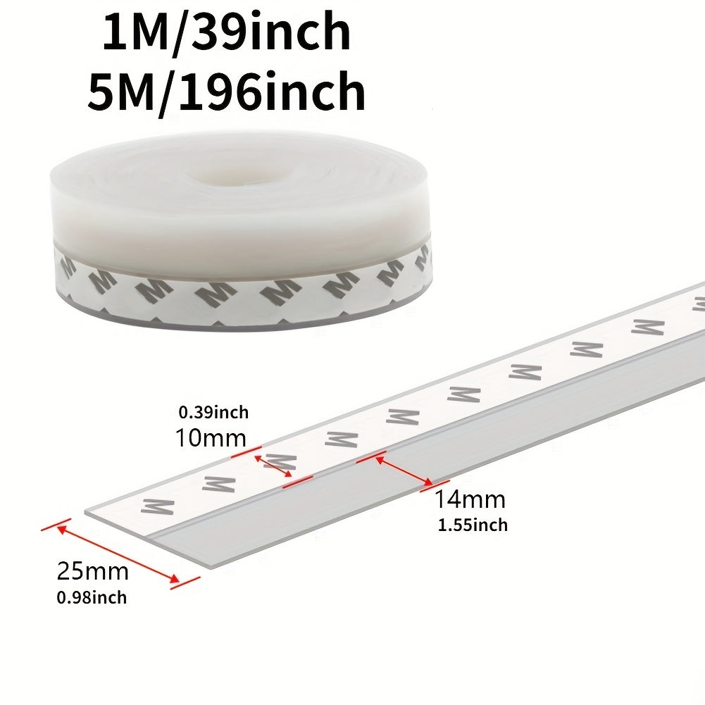 5M Adhesive Silicone Strip Door Window Seal Sound Insulation Weatherstrip
