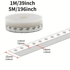 5M Adhesive Silicone Strip Door Window Seal Sound Insulation Weatherstrip