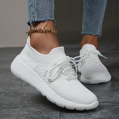 Solid Breathable Woven Shoes Running Sneakers