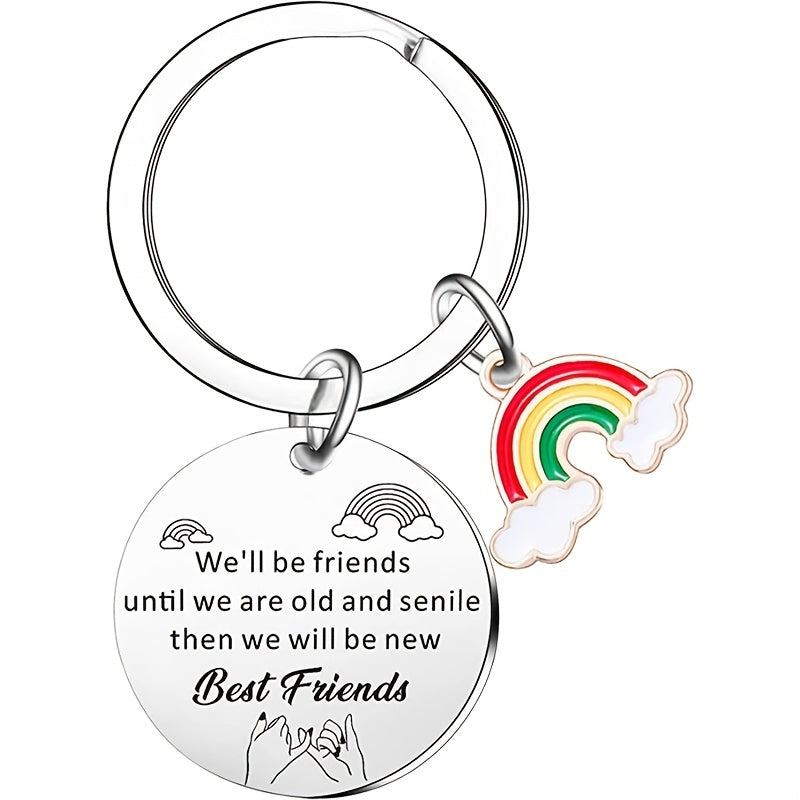 Girls Boys Teen Rainbow Slogan Keychain Kids Party Favors