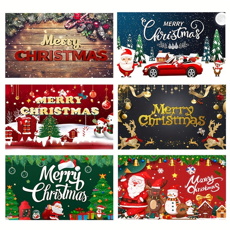 Santa Claus Snowman Xmas Photography Background Merry Christmas Party Backdrop