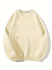 Long Sleeve Solid Crew Neck Sweatshirt