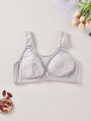 Plus Size Plaid Print Wireless Comfort Bra