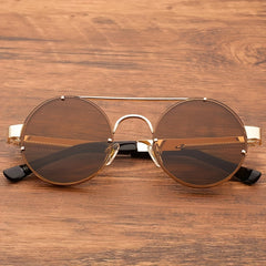 Men's Steampunk Round Sunglasses Retro Style Hip Hop