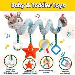 Baby Car Seat Toys Stroller Mobile Toy For Boys Girls Spiral Hanging Plush Toys