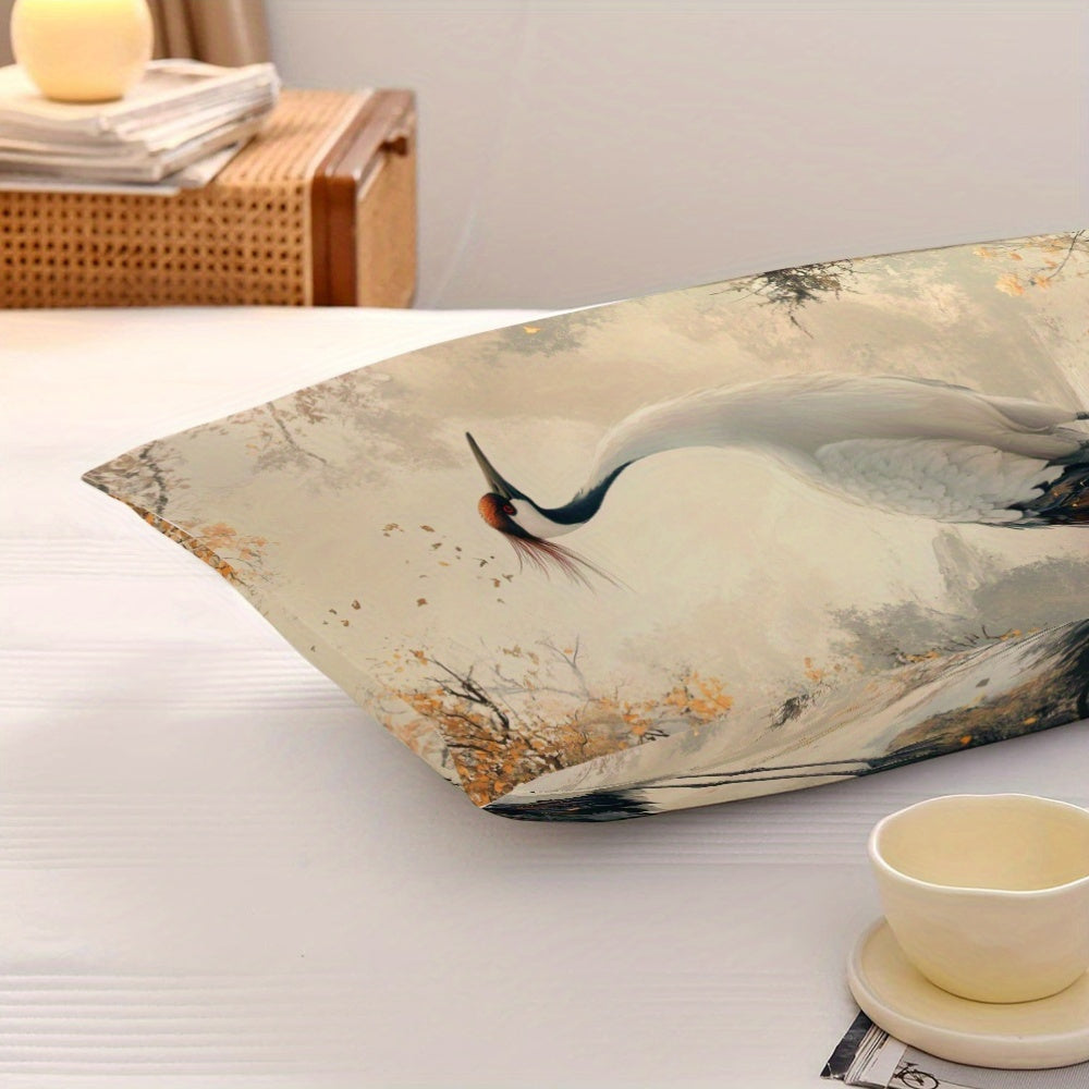 Chinese Crane Fantasy Theme Pillow Cover 45x45