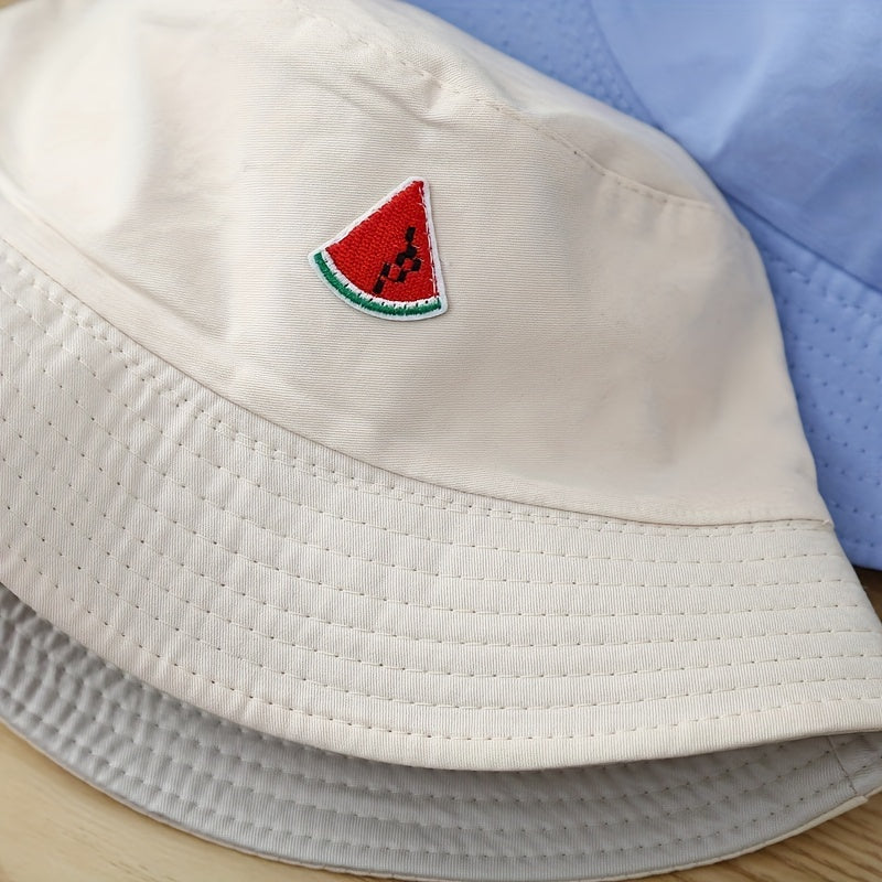 Embroidery Couple Basin Hat Cartoon Watermelon Sunscreen Beach Hat